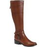 Jones Bootmaker: Tailor Made - Women's Tan Phoebe Wide Calf Fit Leather Knee Boots - Size US: 6/ UK: 4/ EU: 37  - Tan - Female - Size: US: 6/ UK: 4/ EU: 37