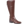 Jones Bootmaker: Tailor Made - Women's Tan Phoebe Wide Calf Fit Leather Knee Boots - Size US: 7/ UK: 5/ EU: 38  - Tan - Female - Size: US: 7/ UK: 5/ EU: 38