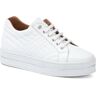 Jones Bootmaker - Women's White Amira Leather Platform Trainers - Size US: 10/ UK: 8/ EU: 41  - White - Female - Size: US: 10/ UK: 8/ EU: 41