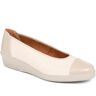 Pavers - Women's Ivory Leather Wedge Pump - Size US: 9/ UK: 7/ EU: 40  - Ivory - Female - Size: US: 9/ UK: 7/ EU: 40