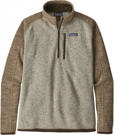 Patagonia Men's Better Sweater 1/4 Zip Jacket Large Bleached Stone w/Pale Khaki