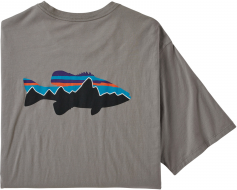 Patagonia Men's Fitz Roy Smallmouth Organic T-Shirt Feather Grey Medium