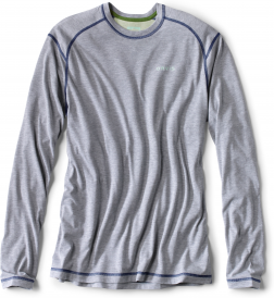 Orvis Men's Drirelease Long Sleeve Crew Shirt Medium Light Heather Grey