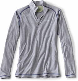 Orvis Men's Drirelease 1/4 Zip Long Sleeve Shirt XXL Light Heather Grey