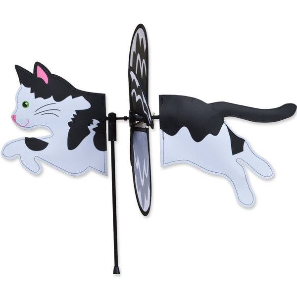 EQUESTRIANCOLLECTIONS Outdoor Garden Spinner - Cat - Black/White - 19" x 12.75" x 8.5"