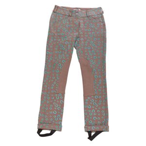 HUNTLEY EQUESTRIAN Daisy Clipper Riding Pant with Horseshoe - Kids, Euro Seat - Brown - 6