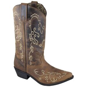 Smoky Mountain Jolene Boot - Ladies - Brown White - Brown Waxed Distress/White Stitc - 10M