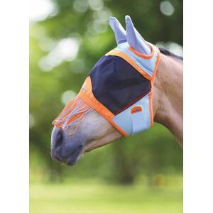 Shires Air Motion Fly Mask Wtih Ears & Nose Fringe - Orange - Full