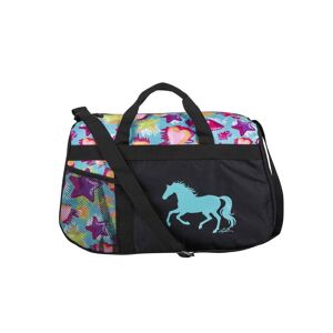 AWST Int'l "Lila" Galloping Horse Stars & Hearts Duffle Bag - Turquoise - 18"L X 11"H X 9"W