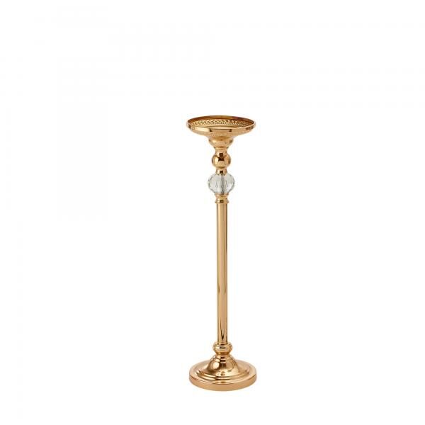Event Decor Direct DECOSTAR  26in Metal Centerpiece Stand with Crystal Accent - Gold