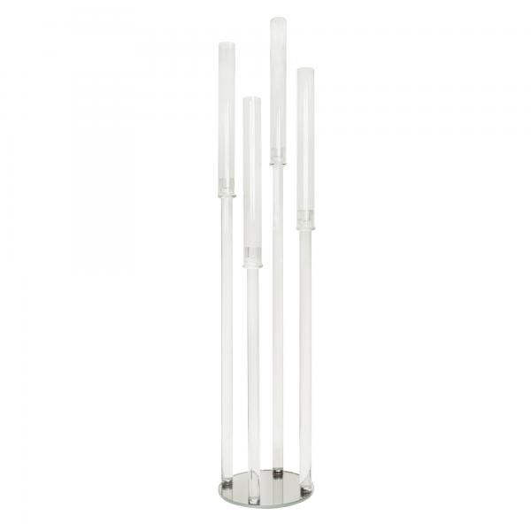 Event Decor Direct Crystal Round Four Arm Clear Candle Holder