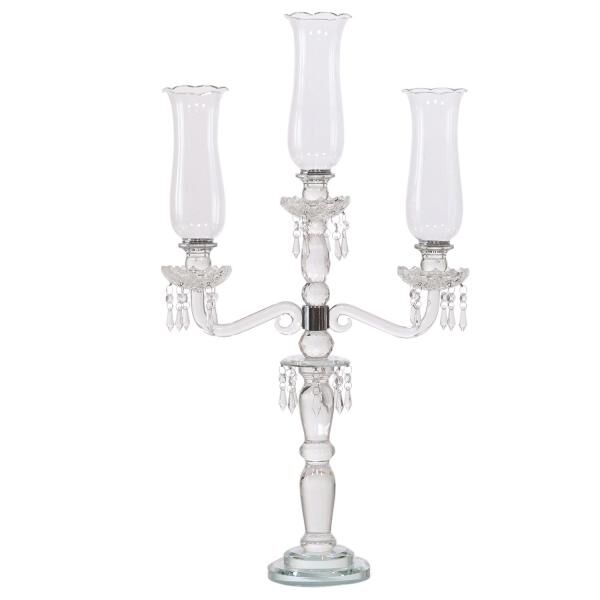 Event Decor Direct DecoStar  3 Arm Crystal Candelabra 31" W/ Clear Glass Votive Holders - PAIR of 2!
