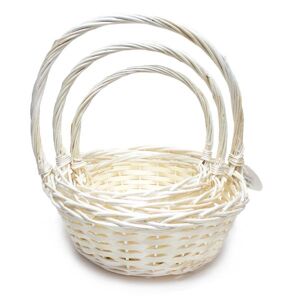 Decostar  Wicker Baskets 3pc/set - White