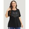 Bloomchic Figure & Letter Print Slightly Stretchy Zodiac T-shirt