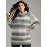 Bloomchic Turtleneck Ombre Heather Raglan Sleeve Pullover