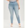 Bloomchic Mom Jeans Straight Very Stretchy Mid Rise Light Wash Jeans