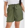 Bloomchic Paperbag Waist Ruffle Belted Pocket Shorts