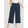 Bloomchic Plain Pocket Paperbag Waist Button Detail Pants