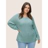 Bloomchic Cotton Blended Cable Knit Raglan Sleeve Pullover