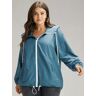 Bloomchic Zipper Fly Hooded Drawstring Hem Pocket Windbreaker