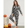 Bloomchic Halloween Ghost Print Pajama Set