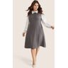 Bloomchic Peter Pan Collar Contrast Textured Patchwork Dress