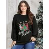 Bloomchic Tree & Letter Print Drop Shoulder Sweatshirt