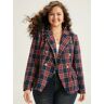 Bloomchic Plaid Metal Detail Pocket Blazer