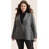 Bloomchic Twill Contrast Lapel Collar Button Detail Blazer