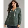 Bloomchic Textured Kangaroo Pocket Hooded Sweatshirt