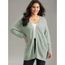 Bloomchic Cable Knit Plain Open Front Cardigan