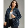 Bloomchic Corduroy Geo Embroidered Zipper Fly Jacket