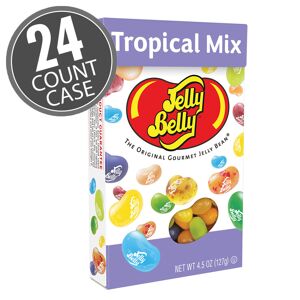 Candy Tropical Mix Jelly Beans - 4.5 oz Flip-Top Boxes - 24-Count Case