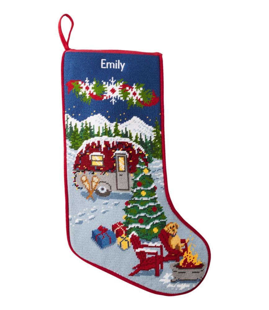 Christmas Needlepoint Stocking, Cotton Camper, Cotton Yarns L.L.Bean