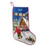 Christmas Needlepoint Stocking, Cotton Winter Cabin, Cotton Yarns L.L.Bean