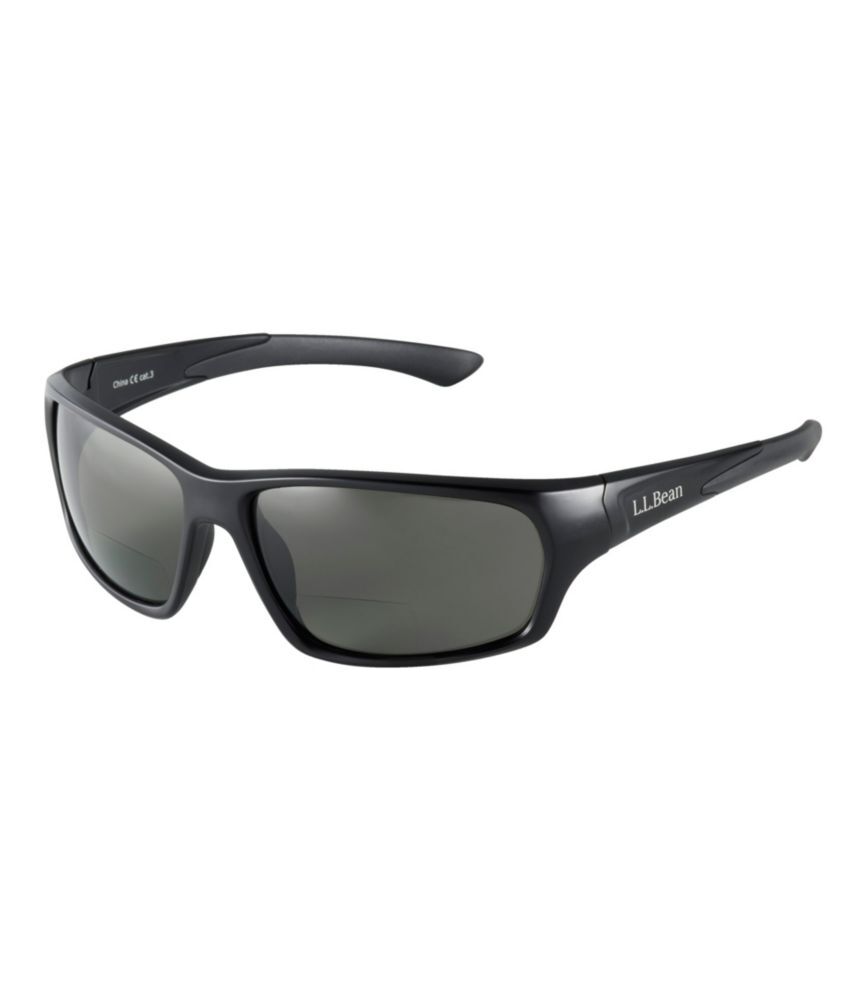 Adults' L.L.Bean PocketWater Polarized BiFocal Sunglasses Matte Black/Smoke 2.5X, Rubber/Nylon