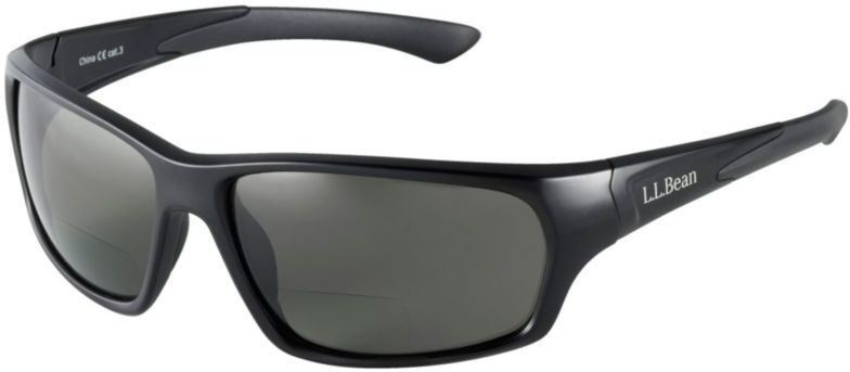 Adults' L.L.Bean PocketWater Polarized BiFocal Sunglasses Matte Black/Smoke 2.0X, Rubber/Nylon