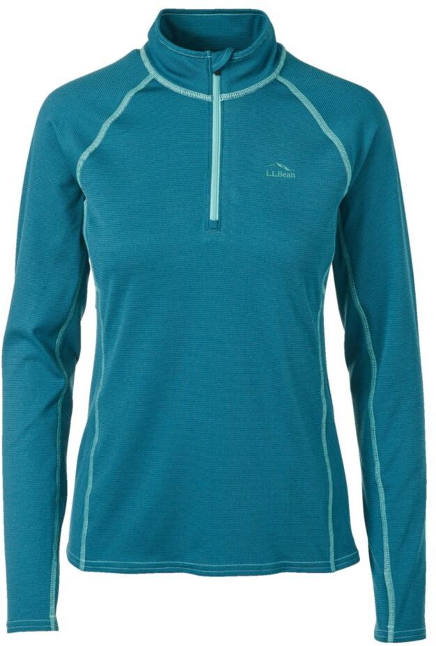 Women's L.L.Bean Midweight Base Layer - Long Underwear, 1/4 Zip Mallard Teal Extra Small, Synthetic