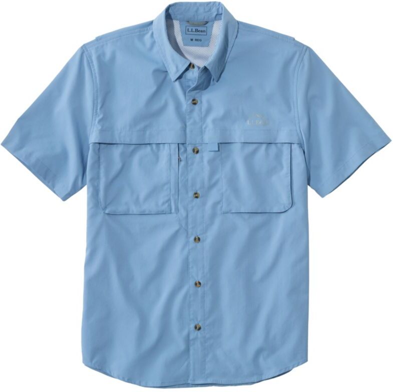 Men's Tropicwear Shirt, Short-Sleeve Soft Blue Extra Large, Synthetic/Nylon L.L.Bean