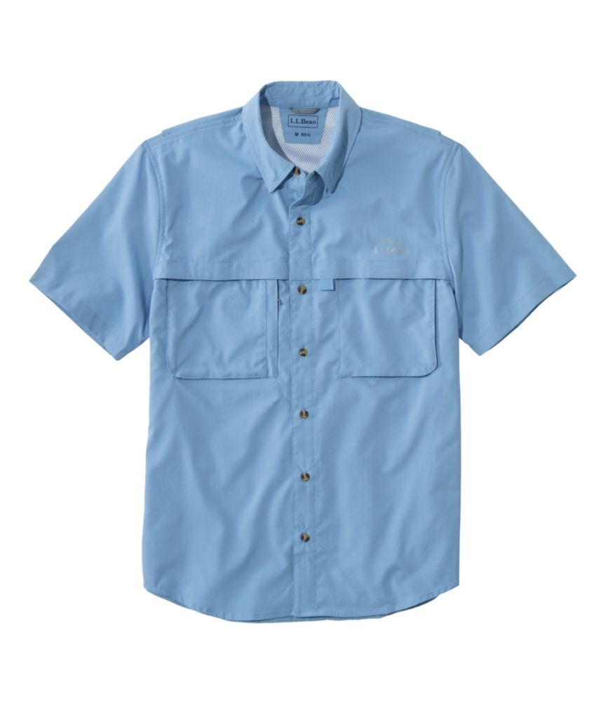 Men's Tropicwear Shirt, Short-Sleeve Soft Blue Extra Large, Synthetic/Nylon L.L.Bean