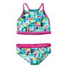 Girls' Watersports Swimwear, Crop-Top Bikini Set Teal Aqua Shapes 10, Synthetic/Nylon L.L.Bean