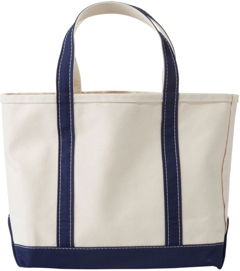 Boat and Tote, Open-Top Blue Trim Long, Canvas/Nylon L.L.Bean