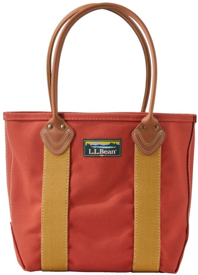 Leather-Handle Katahdin Boat and Tote Rust Orange/Antique Gold Large, Canvas Canvas/Leather L.L.Bean