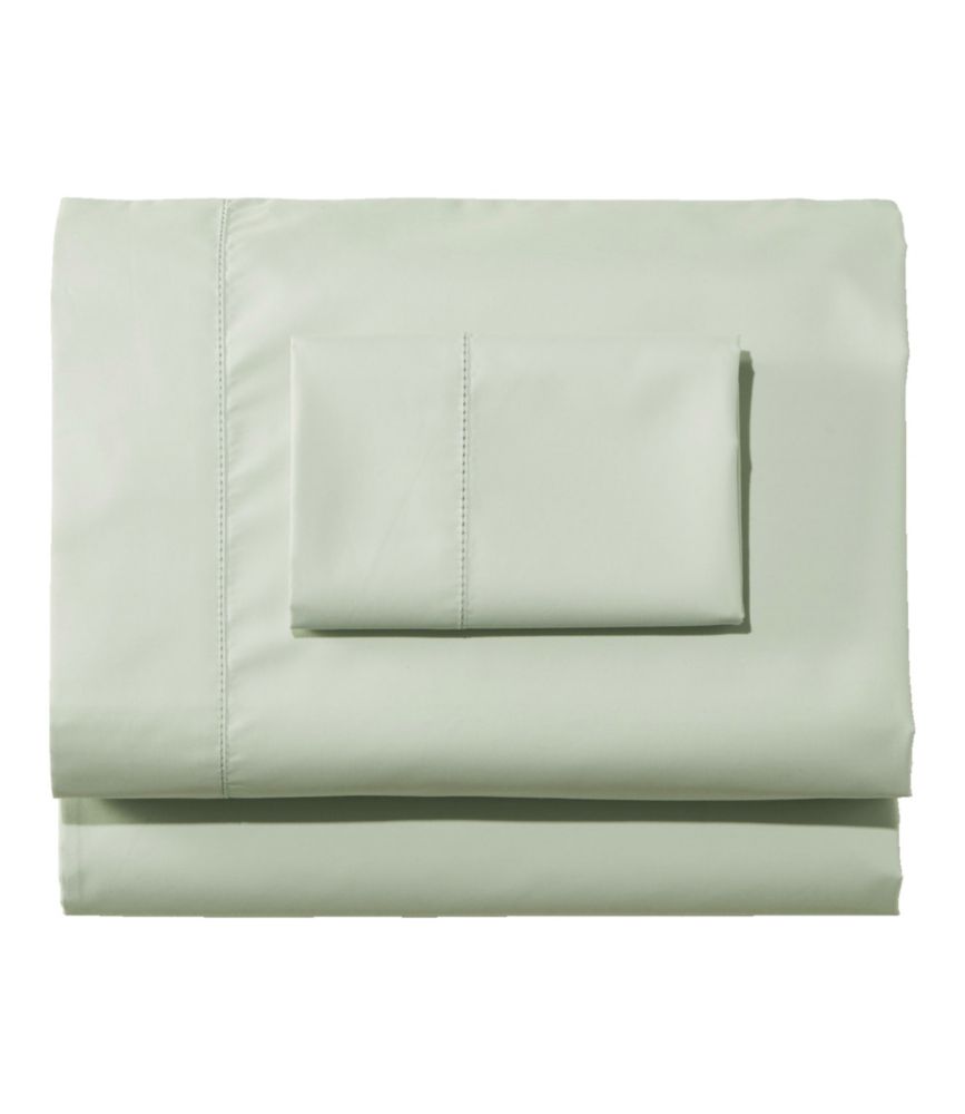 280-Thread-Count Pima Cotton Percale Sheet Set Pastel Mint Twin L.L.Bean