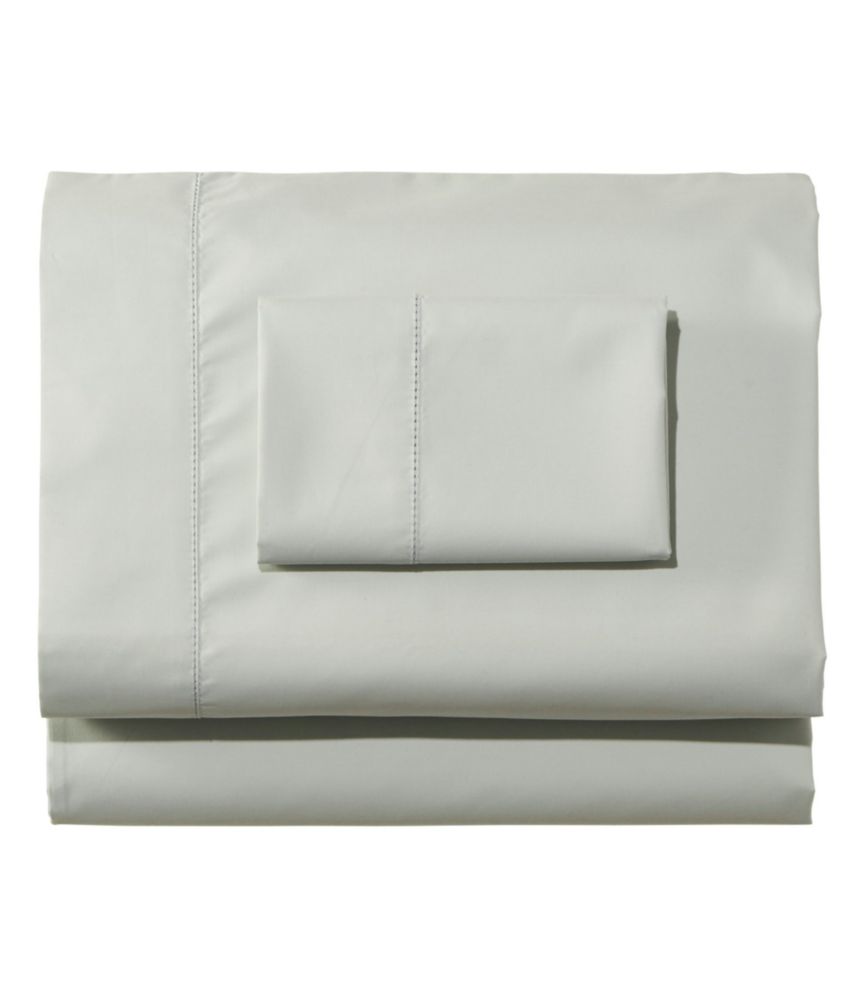 280-Thread-Count Pima Cotton Percale Sheet Set Pastel Mint Queen L.L.Bean