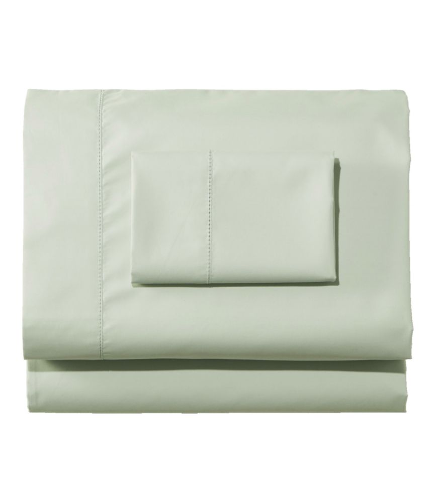 280-Thread-Count Pima Cotton Percale Sheet Set Pastel Mint Cal King L.L.Bean