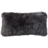 Auskin USA Sheepskin Throw Pillow, 11" x 22" Steel Gray