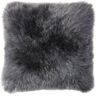 Auskin USA Sheepskin Throw Pillow, 14" x 14" Steel Gray