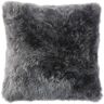 Auskin USA Sheepskin Throw Pillow, 20" x 20" Steel Gray