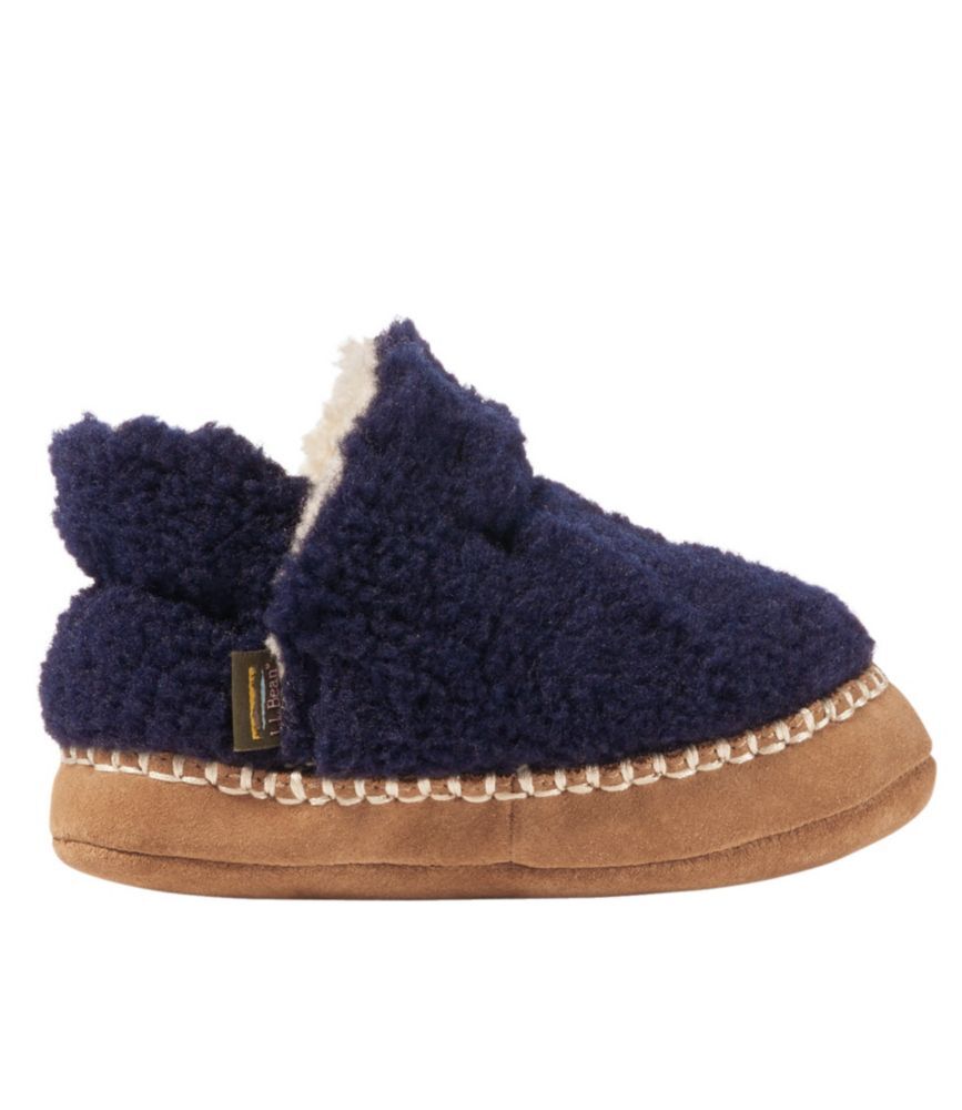 Toddlers' Cozy Slipper Booties Bright Navy 7-8, Suede Leather L.L.Bean